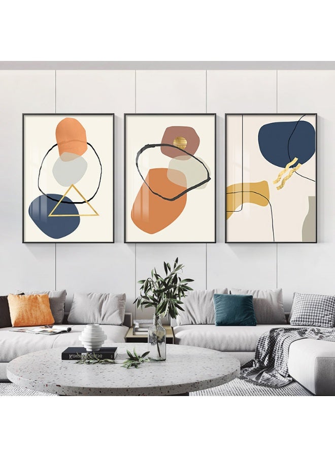 3PCS Wall Art Bright Style Minimalist Decor Modern Abstract Canvas Prints Poster Picture Framed Paintings Decorations