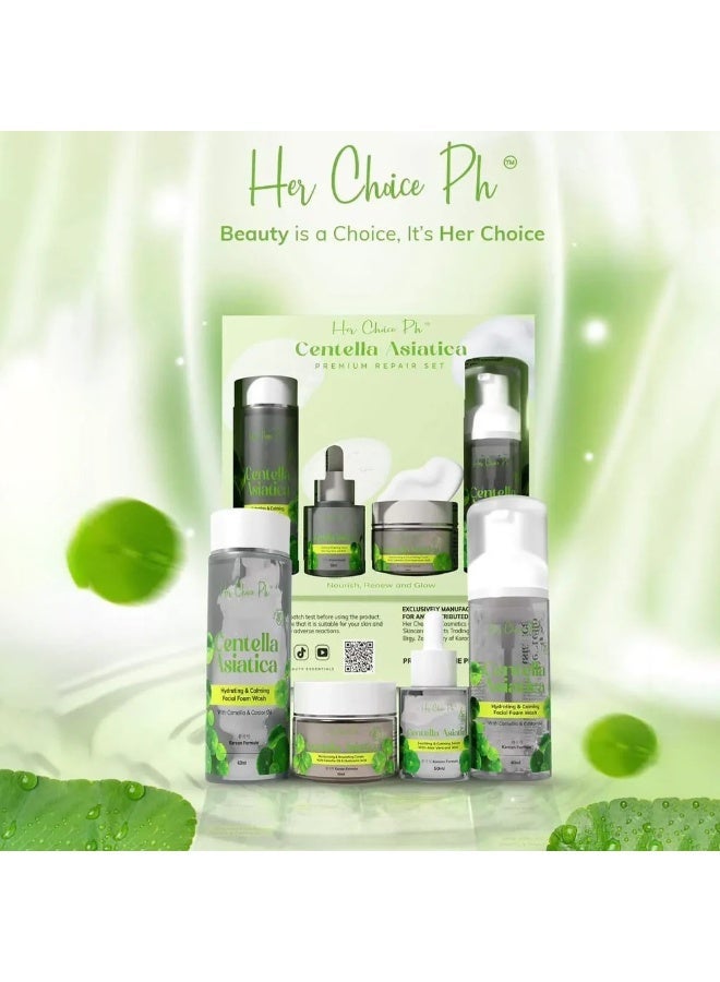Her Choice Ph Premium Centella Skincare Set – Hydrating, Soothing, and Brightening Beauty Essentials Discover a complete skincare package enriched with Centella Asiatica extract. This all-in-one beauty set helps soothe irritation, deeply hydrate the skin, improve uneven texture, and restore a refreshed appearance. Perfect for daily use and suitable for dry, oily, combination, and sensitive skin types. - Image 5