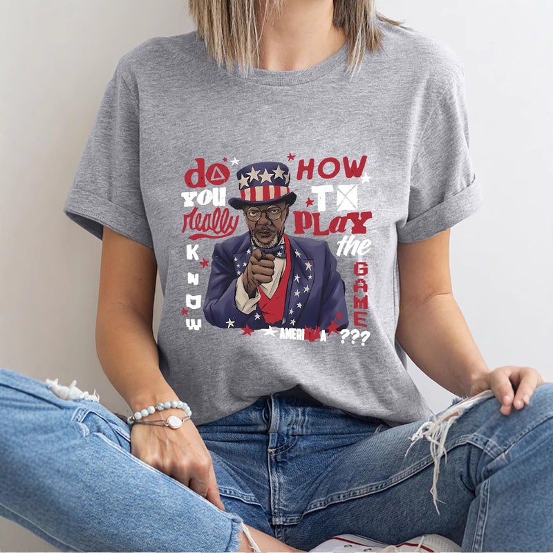 Independent Station Women'S Tops Round Neck Cartoon Printed Short-Sleeved T-Shirt-M - Image 3