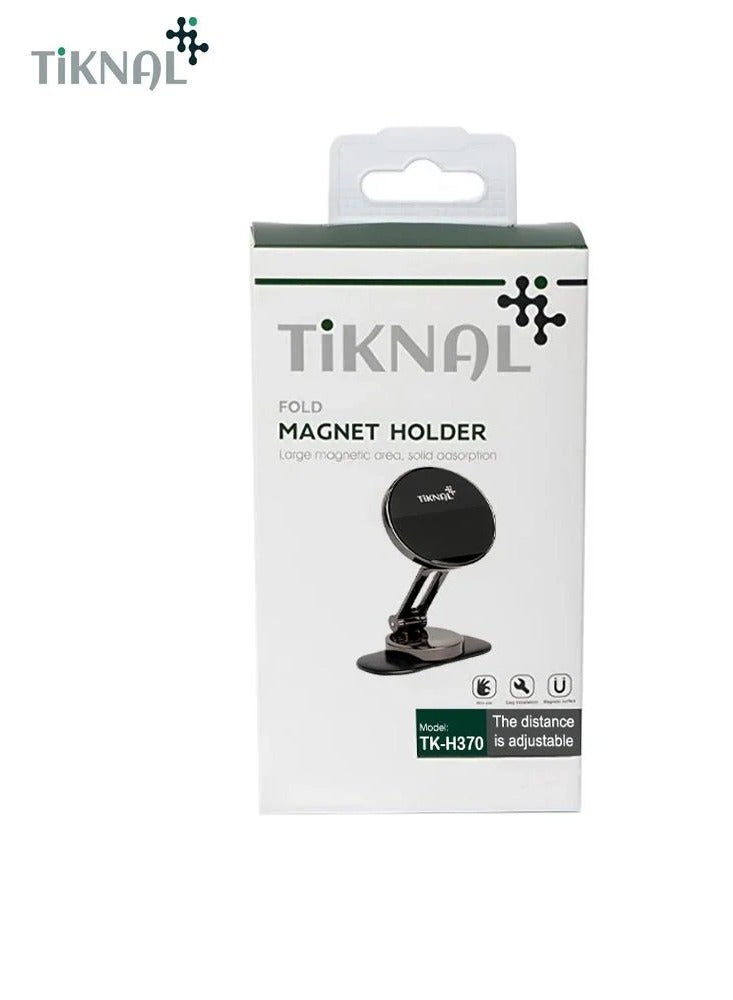 Tiknal TK-H370 Magnetic Car Phone Holder, 360° Rotation, Compact and Adjustable Design, Black - Image 2