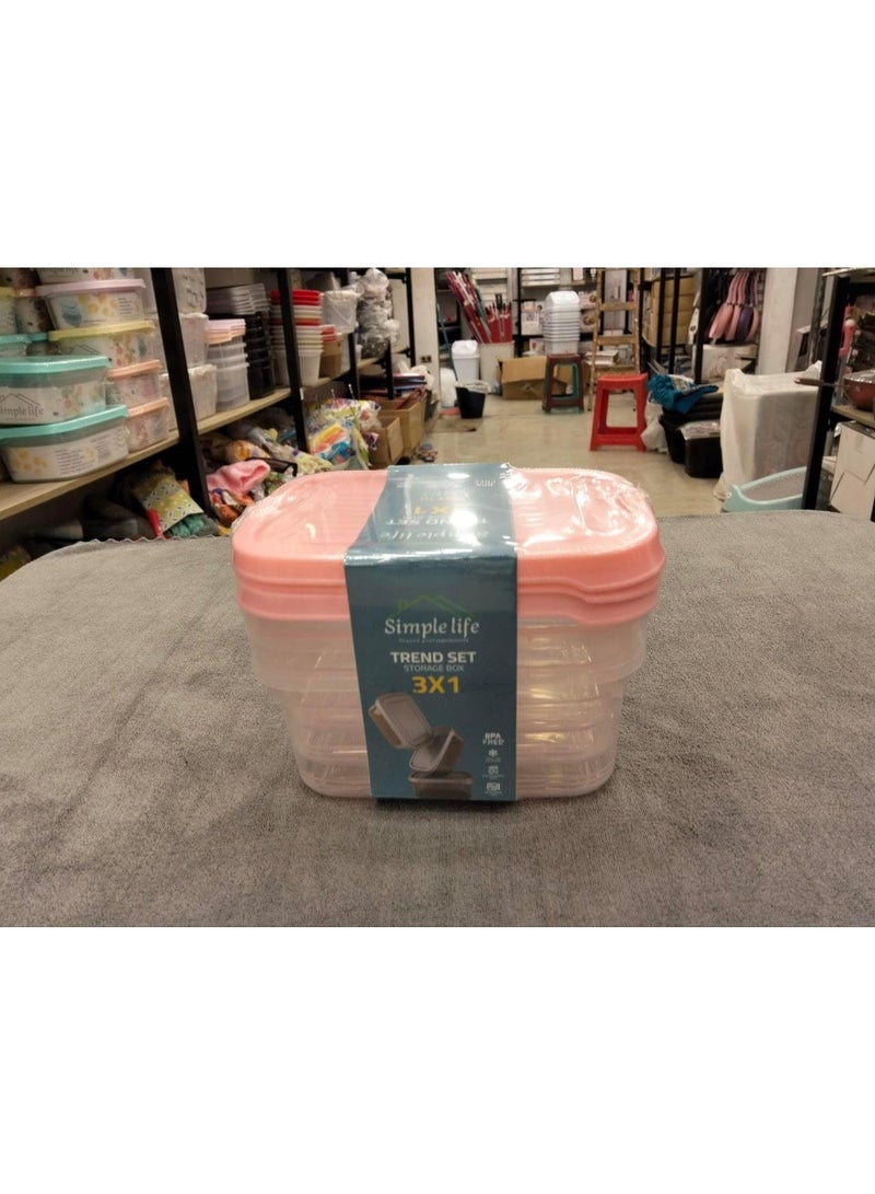 3-Piece Food Containers Set Multicolour - Image 1