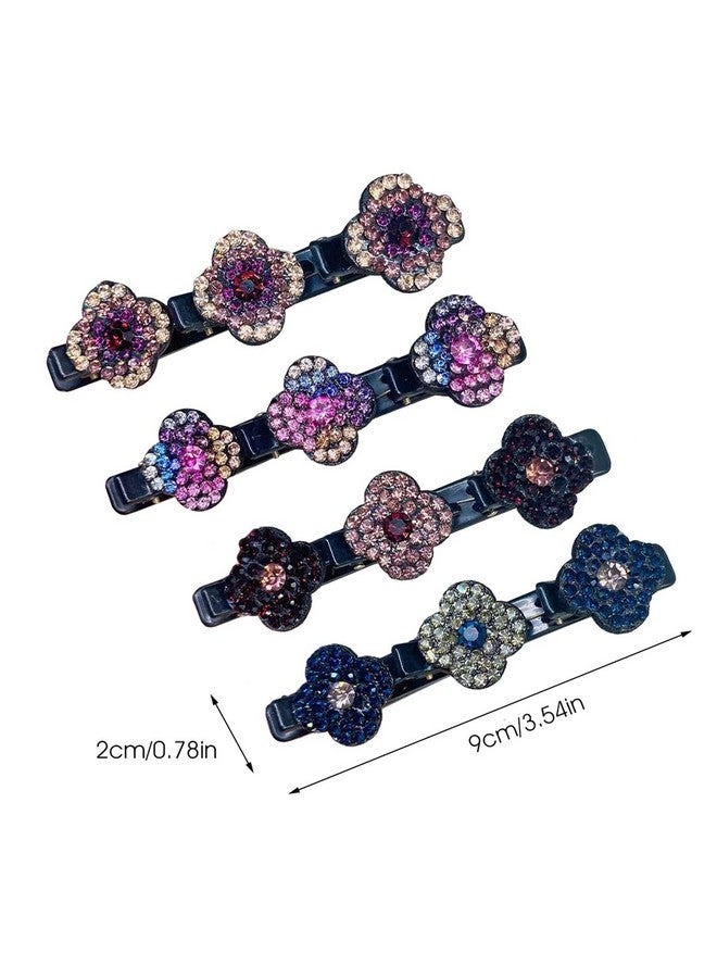 PALAY 4 Pcs Hair Braid Accessories Hair Sectioning Clamps Sparkling Crystal Stone Hairpins Braided Hair Clips Girls Fashion Hairdressing Styling Tools, Multi - Image 2