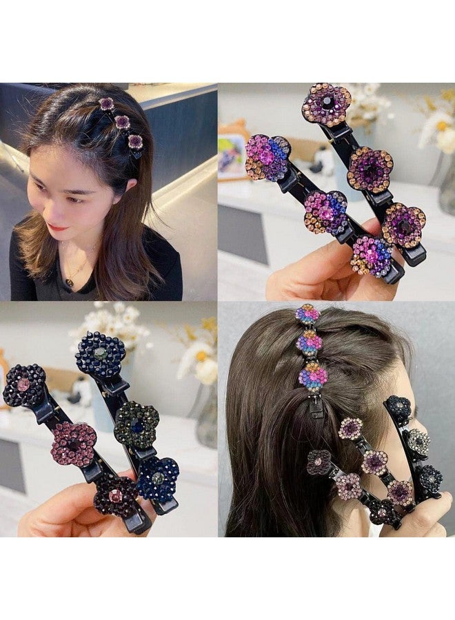 PALAY 4 Pcs Hair Braid Accessories Hair Sectioning Clamps Sparkling Crystal Stone Hairpins Braided Hair Clips Girls Fashion Hairdressing Styling Tools, Multi - Image 5