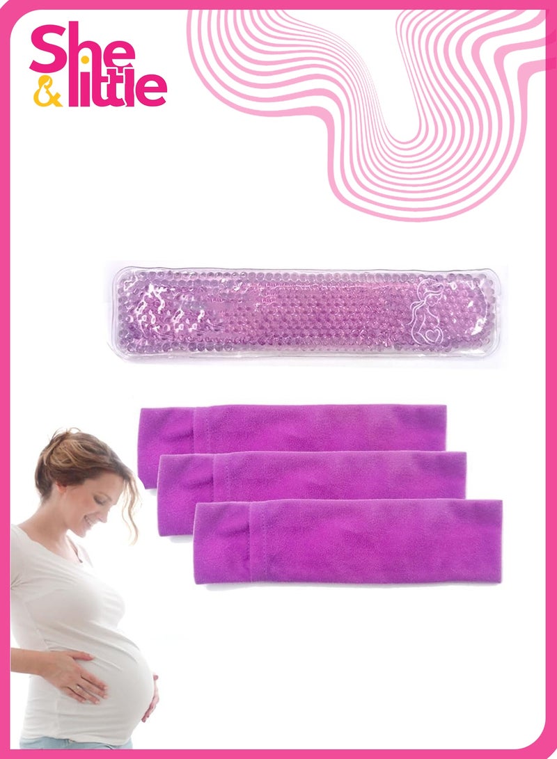 She&Little Reusable Perineal Ice Pack, Hot and Cold Therapy for Postpartum Recovery and Hemorrhoid Relief, 1 Gel Pack + 1 Soft Washable Cover, Microwave and  Freezer Safe（Purple）  - Image 1
