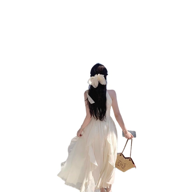 BAILISTUDIO Long Island Sleeveless Halter Neck Maxi Dress with Ruffles - Image 5