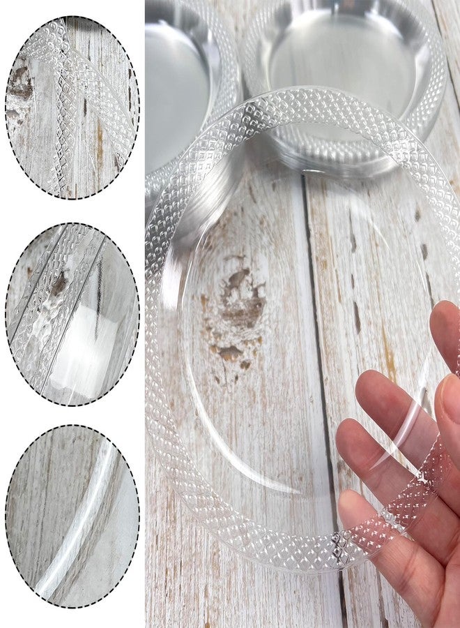 Rainmae 100 Pack 6" Clear Plastic Plates, Heavy Duty Party Wine Tasting Plates Disposable Dishes Food Tray for Wedding Serving Hamburger BBQ Dinner Travel and Events Dessert Appetizers Microwaveable - Image 3