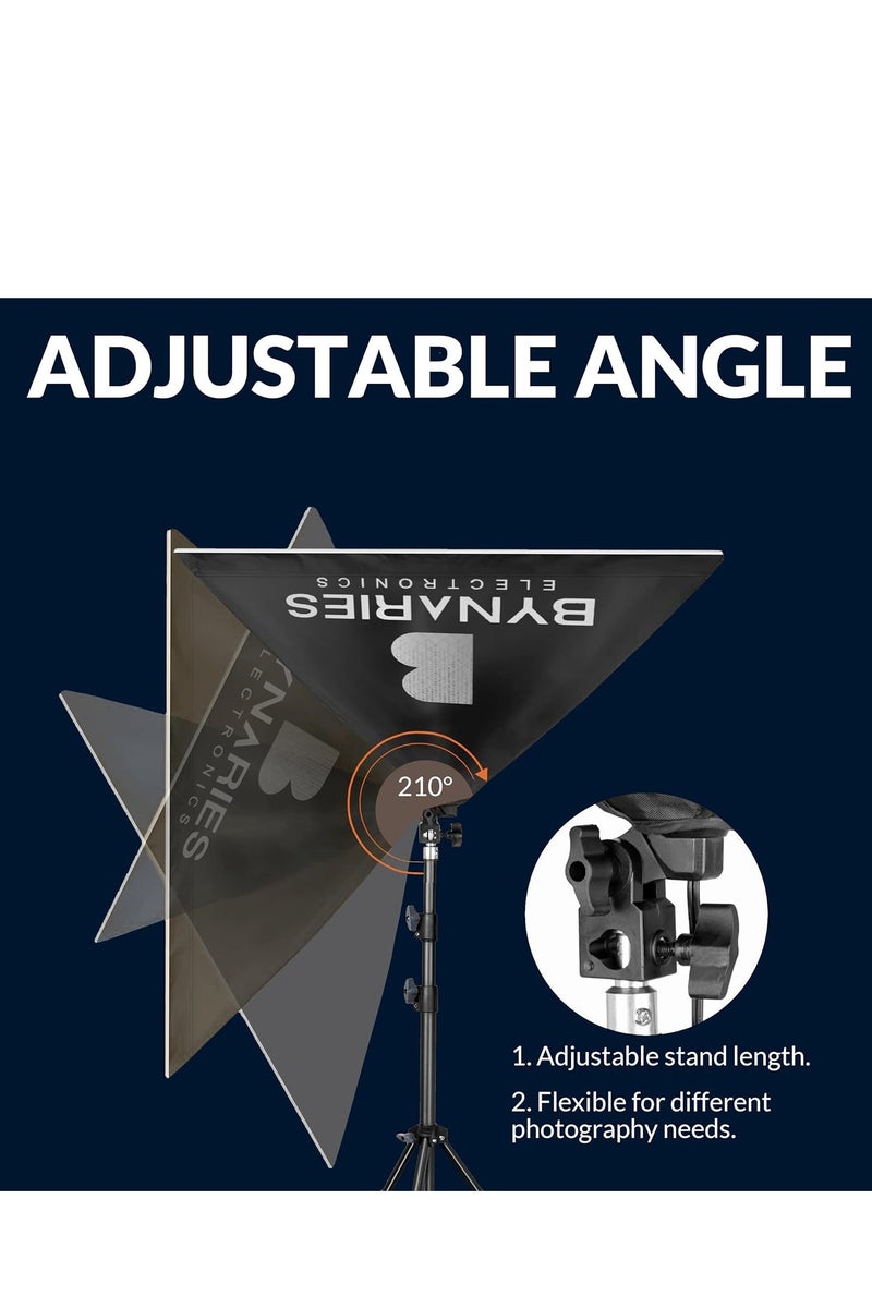 Bynaries Electronics BYNARIES Softbox Lighting Kit | photography light Kit with 2x20x28" Soft Box, 2x50W LED Bulb (3000K-7000K), 2 Adjustable Stand, 2 Remote & Bag - Studio Light for Video Recording & Portrait Shooting - Image 3