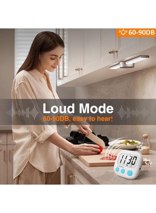 Digital Kitchen Timer with Alarm Kitchen Accessories – Large Display, Loud Beep, Magnetic Back, Stand & Hook – Countdown Timer for Cooking, Study, and Workout - Image 3