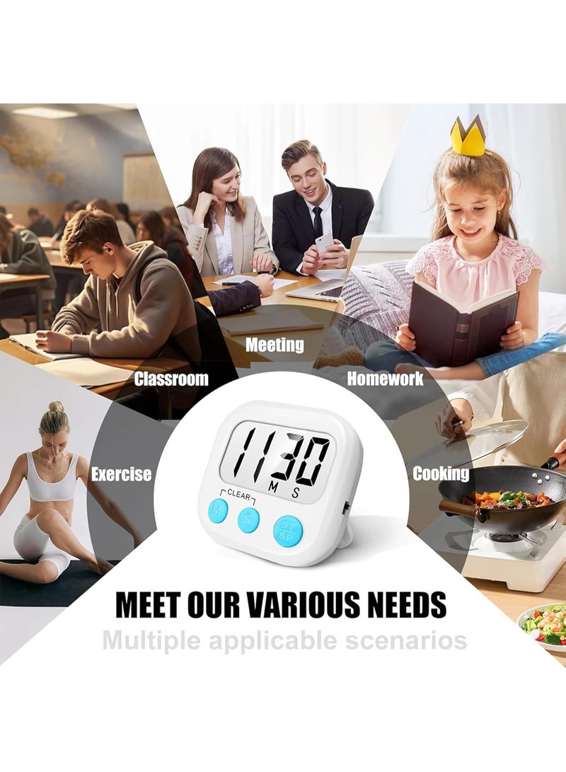 Digital Kitchen Timer with Alarm Kitchen Accessories – Large Display, Loud Beep, Magnetic Back, Stand & Hook – Countdown Timer for Cooking, Study, and Workout - Image 4