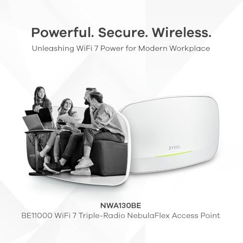 Zyxel WiFi 7 BE11000 Wireless Access Point | PoE+ | 2 x 2.5Gb MultiGig Ethernet | Tri-Band Operation | Mesh | PTP Bridge | Cloud, App, or Direct Management [NWA130BE] - Image 5