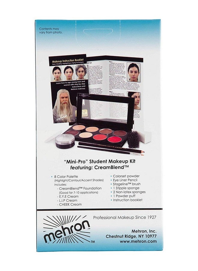 ميهرون مجموعة أدوات المكياج التعليمية للطلاب من Mehron Makeup Mini-Pro (متوسطة/زيتونية) - Image 3
