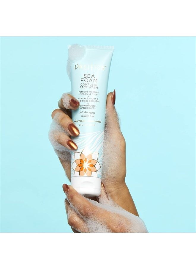 Pacifica - Beauty Sea Foam Face Cleanser, Daily Gentle Foaming Face Wash, With Coconut Water + Sea Algae Complex, Removes Makeup, For Combination and Oily Skin, Vegan and Cruelty Free, Clean Skin Care - Image 1