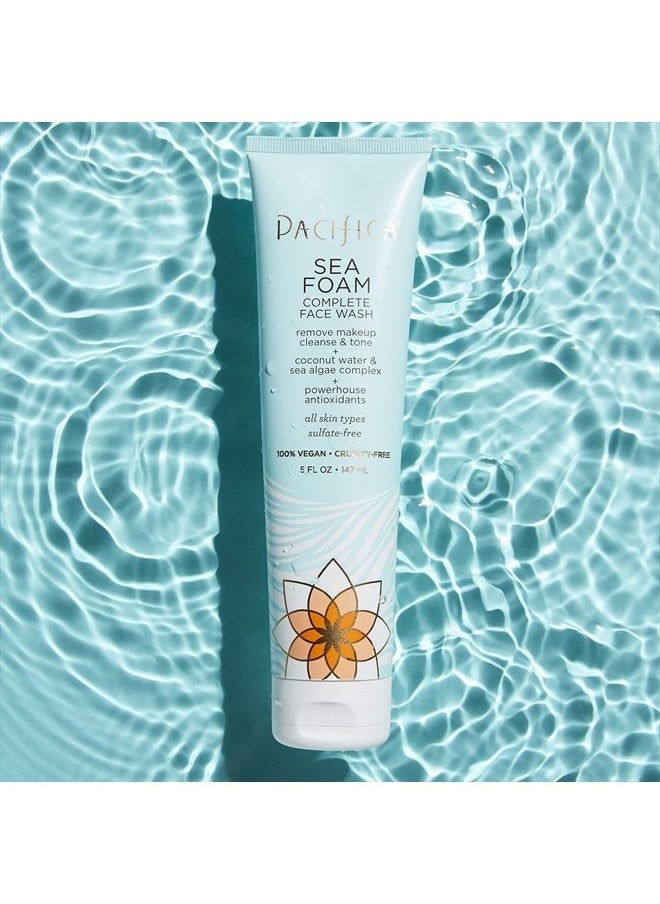 Pacifica - Beauty Sea Foam Face Cleanser, Daily Gentle Foaming Face Wash, With Coconut Water + Sea Algae Complex, Removes Makeup, For Combination and Oily Skin, Vegan and Cruelty Free, Clean Skin Care - Image 1