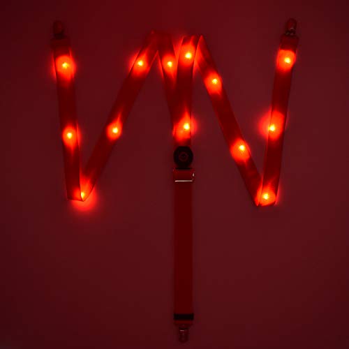 AMNQUERXUS LED Glow Light Up Christmas Suspenders Trouser Braces Y Shape Suspenders Gifts for Men Women (Red) - Image 3