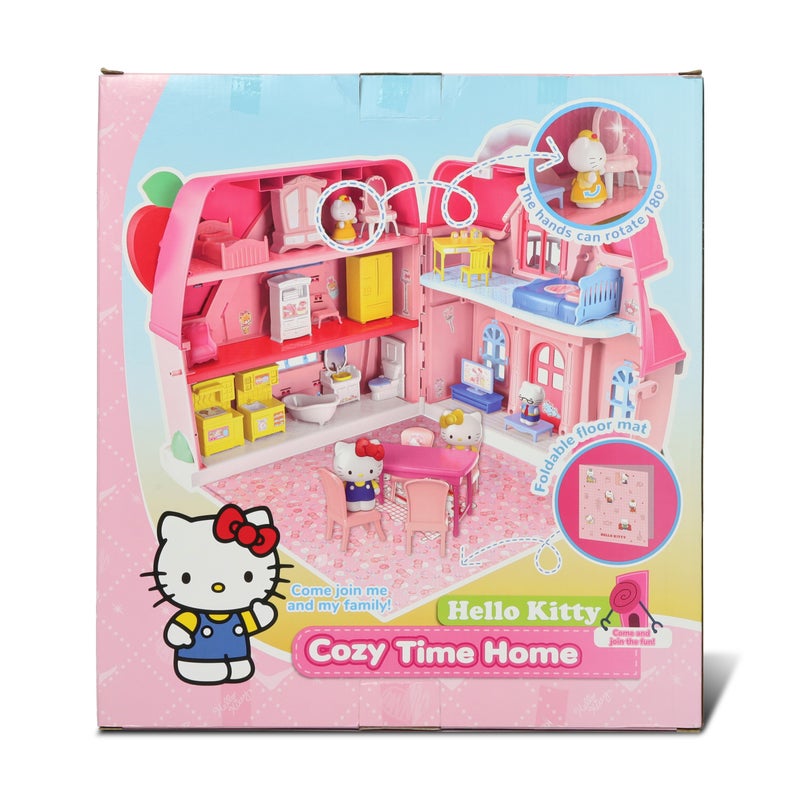 Hello Kitty and Family Cozy Time Home Doll House Playset with Character Figures and Accessories | Includes Figures & Furnitures | Portable Handheld Doll House with Lights & Sound | Imaginative Play for Kids - Image 2