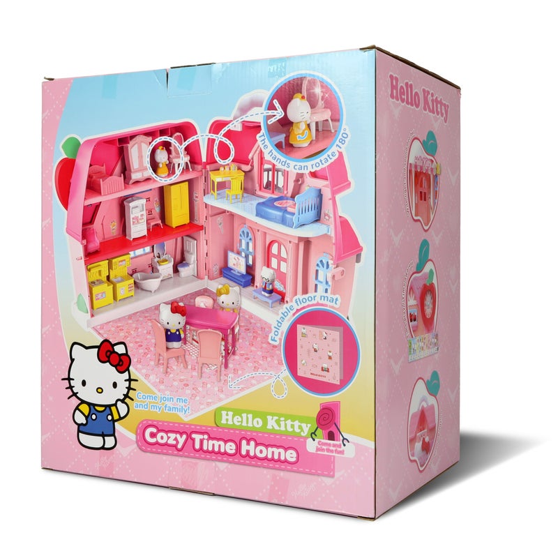 Hello Kitty and Family Cozy Time Home Doll House Playset with Character Figures and Accessories | Includes Figures & Furnitures | Portable Handheld Doll House with Lights & Sound | Imaginative Play for Kids - Image 5