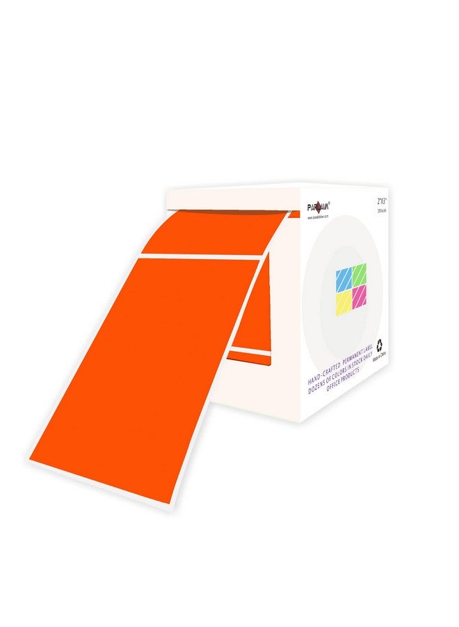 PARLAIM Permanent Rectangle Label Stickers 2 X 3 Inch Color Coding Stickers, 250Pcs Square Tags For Business Express Inventory Label, Fluorescent Red - Image 1