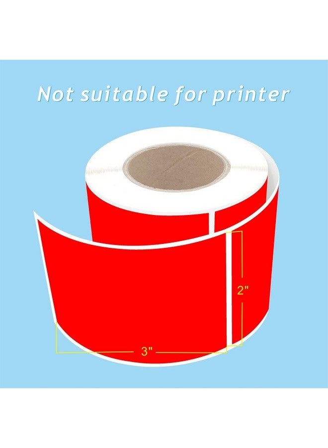 PARLAIM Permanent Rectangle Label Stickers 2 X 3 Inch Color Coding Stickers, 250Pcs Square Tags For Business Express Inventory Label, Fluorescent Red - Image 2