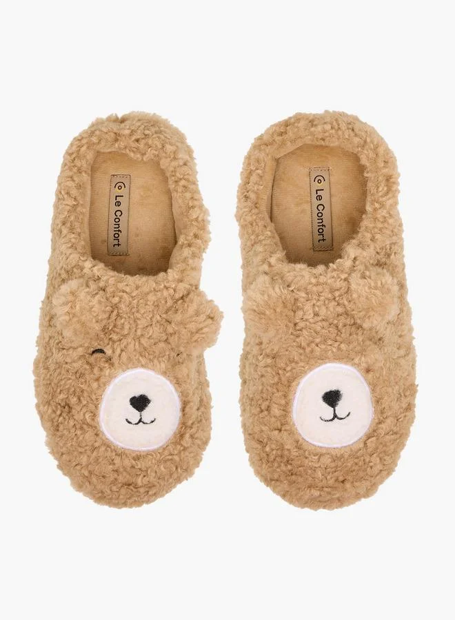 لو كونفورت نعال غرفة نوم مطرزة بتيدي بير للنساء