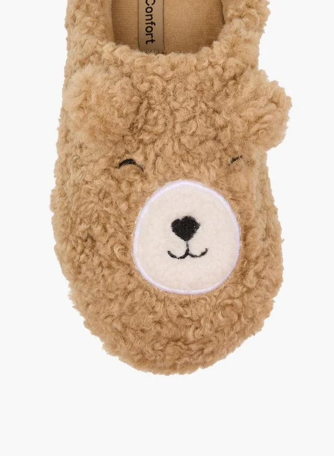 Le Confort BROWN Women Teddy Bear Embroidered Bedroom Mules for Women | Best Price UAE