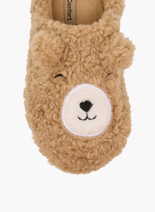 Le Confort Women Teddy Bear Embroidered Bedroom Mules - Image 3