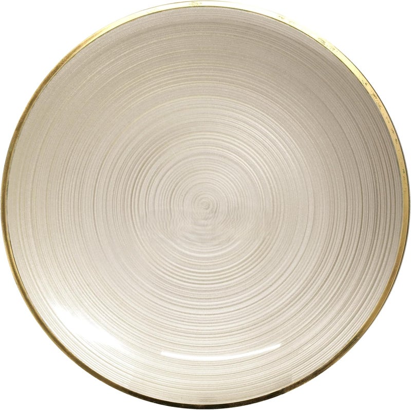 OCCASIONS FINEST PLASTIC TABLEWARE " OCCASIONS " 50 Plates Pack (25 Guests)-Wedding Party Disposable Plastic Plate Set -25 x 10'' Dinner + 25 x 7'' Salad & Dessert plates (Belize in Ivory & Gold) - Image 2