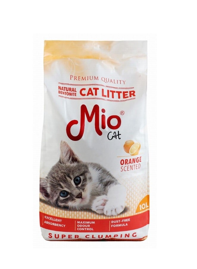 Bentonite Super Clumping Cat Litter Orange Scent - dust free10 L