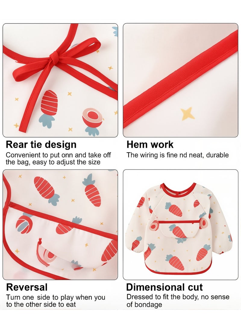 Pack Of 3 Waterproof Baby Bibs with Pocket, Safety Material, Machine Washable - Image 5
