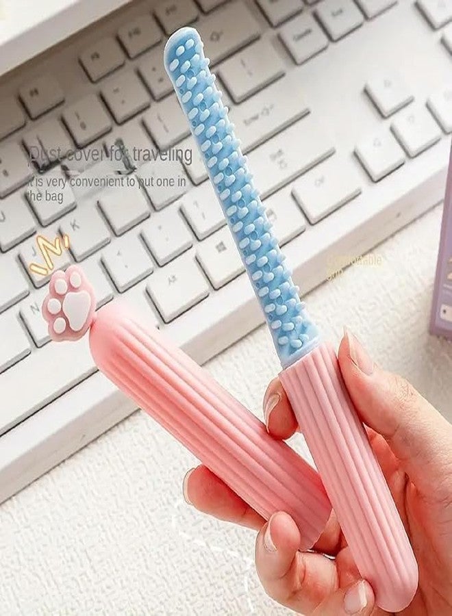 PURCHASE ZONE® Portable Travel Hair Comb Portable Lovely Cartoon Kitten Decorative Hair Detangling Comb With Cap Easy To Carry Keep Special made for travel slim comb with silicon paw head [ Multicolor] [ Pack Of 1 Pcs ] - Image 5