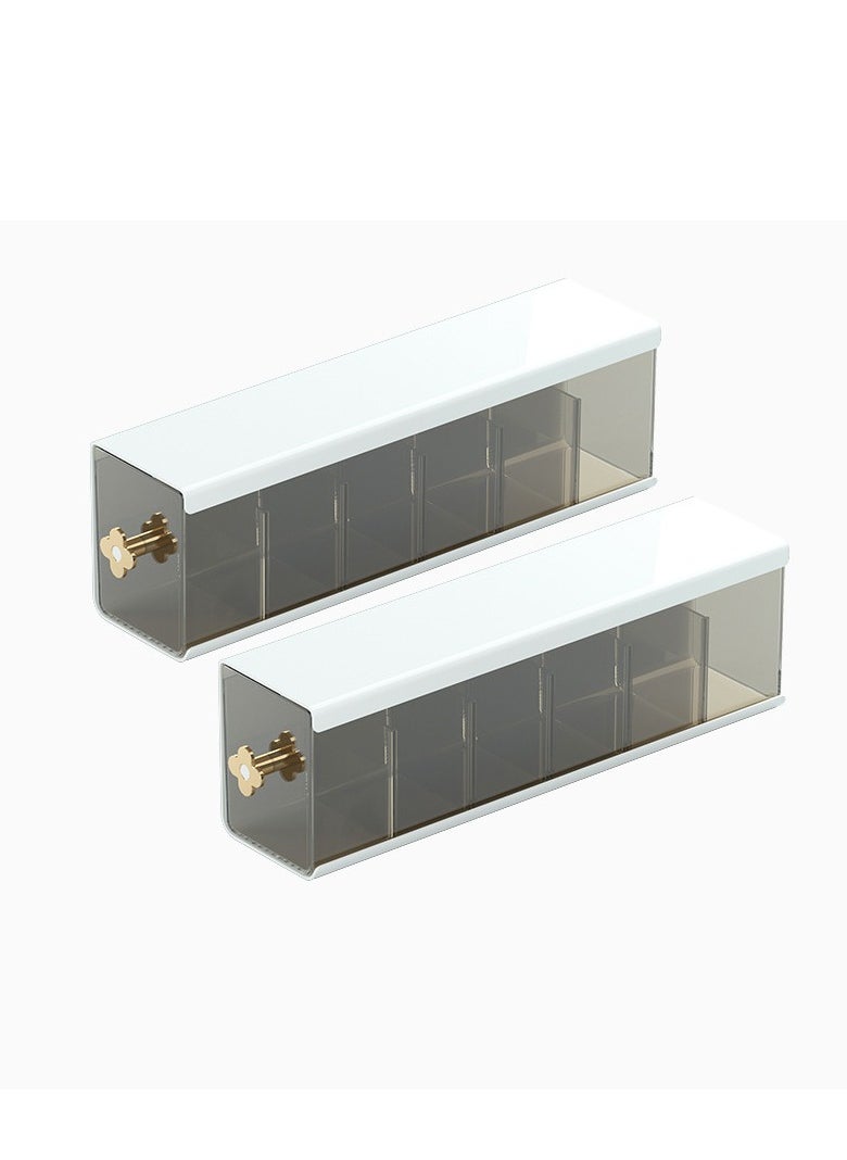 Generic Underwear Storage Box Drawer Underwear Organizer Divider Wall Mounted Non Punching Wardrobe Storage Rack Suspension Clothing Storage Box for Lingerie Socks Ties(2pcs,White）  - Image 1