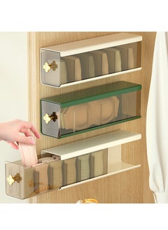 Generic Underwear Storage Box Drawer Underwear Organizer Divider Wall Mounted Non Punching Wardrobe Storage Rack Suspension Clothing Storage Box for Lingerie Socks Ties(2pcs,White）  - Image 3