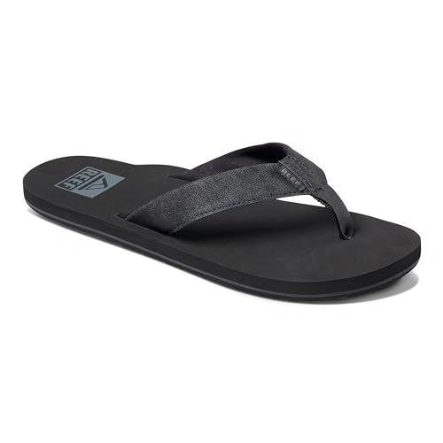 Reef Twinpin Mens Beach Flip Flop, Soft Cushion Footbed, Water Friendly, Black/Black, 10 - Image 3