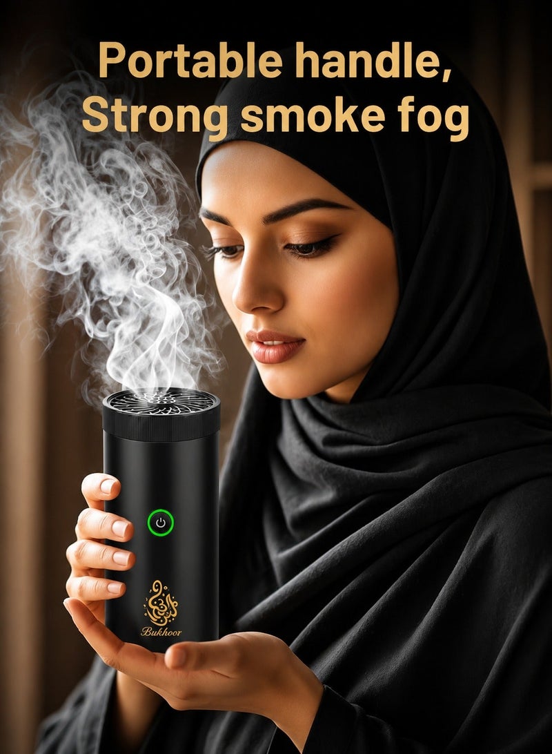 Bukhoor Portable Electric Bakhoor Burner Incense Diffuser with USB Charging, Smokeless Oud Burner, Arabic Bakhoor Heater, Portable Fragrance Diffuser for Home Office Car Travel, Charcoal Free Incense Warmer with Cleaning Tools, Storage Pouch & Accessories - Image 3