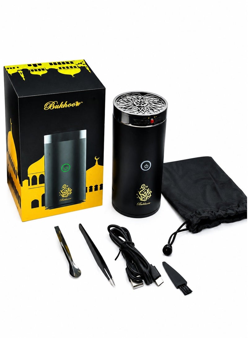 Bukhoor Portable Electric Bakhoor Burner Incense Diffuser with USB Charging, Smokeless Oud Burner, Arabic Bakhoor Heater, Portable Fragrance Diffuser for Home Office Car Travel, Charcoal Free Incense Warmer with Cleaning Tools, Storage Pouch & Accessories - Image 2
