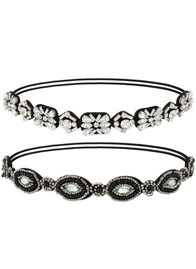 2 Pieces Rhinestone Beaded Elastic Headband，Fashion Headbands Handmade Hair Bands Hair Accessories For Lady Woman 2025" Fits For Most (Style B) - pzsku/ZA1FC5FF6826BD0C0F41AZ/45/_/1718614188/81ef5493-c16a-4f0d-8246-a24af6386494