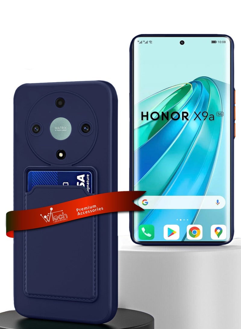 Wtech Silicone TPU With Card Holder Case Cover For Honor X9a 5G 2023 Navy Blue  - Image 1
