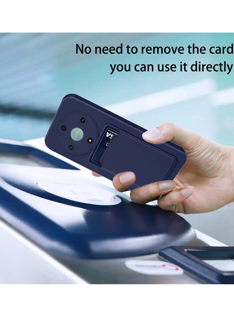 Wtech Silicone TPU With Card Holder Case Cover For Honor X9a 5G 2023 Navy Blue  - Image 3