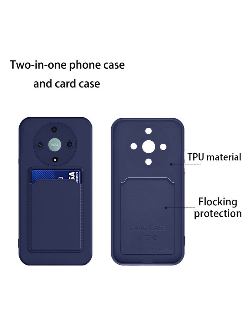 Wtech Silicone TPU With Card Holder Case Cover For Honor X9a 5G 2023 Navy Blue  - Image 5