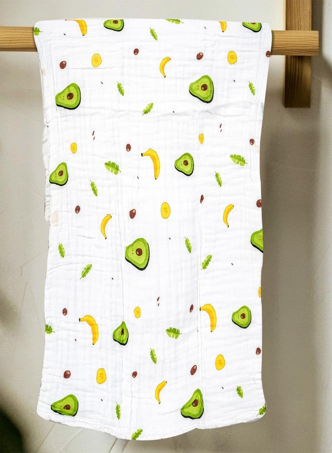 BASEEFY Muslin Baby Bath Towel for Newborns - 6-Layer Premium Cotton, Super Soft, Breathable & Highly Absorbent, Gentle on Sensitive Skin for Kids (Avocado) - Image 1