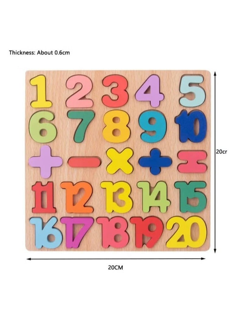 Wooden Educational Puzzle Set for Kids with Alphabet, Numbers and Shapes, 3D Big Letters, Colorful - Image 4