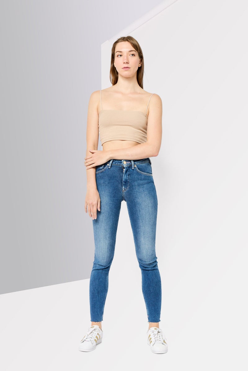 Scotch & Soda Women Slim Fit Washed Stretchable Denim, Blue - Image 2