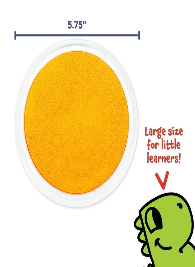 READY 2 LEARN Jumbo Circular Washable Stamp Pad - Yellow - 5.75" dia. - Non-Toxic - Fade Resistant - Ideal Size for Handprints and Footprints - Image 3