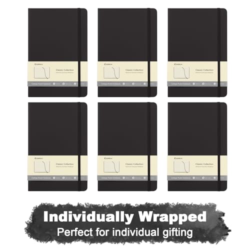 Comix 6 Pack Lined Journal Notebooks for Work, 240 Pages, 5.5"x8.3", Black, Hardcover, A5 Medium College Ruled, Journaling Notebooks for Notes-taking, Fits for Office School Home - Image 5