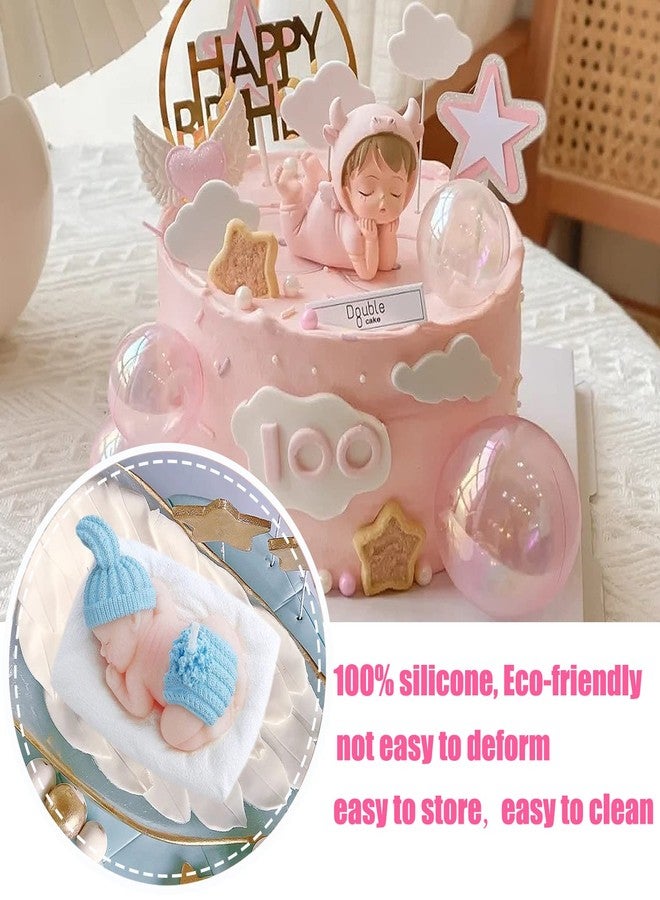 Mujiang Sleeping Baby with a Pillow Silicone Molds Baby Shower Fondant Mold For Cake Topper Decorating Candy Polymer Clay Chocolate Gum Paste Candle Wax Crayon Soap Resin - Image 4