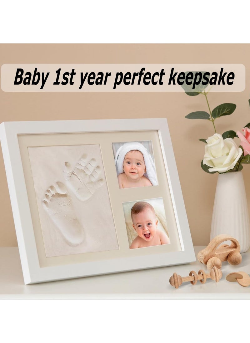 VUCATIN Baby Hand and Footprint Kit Baby Footprint Kit Hand Print Mold Kit Baby Keepsake Baby Shower Gifts for Mom Baby Picture Frame for Baby Registry Boys Girls Personalized Baby Gifts (White)  - Image 4