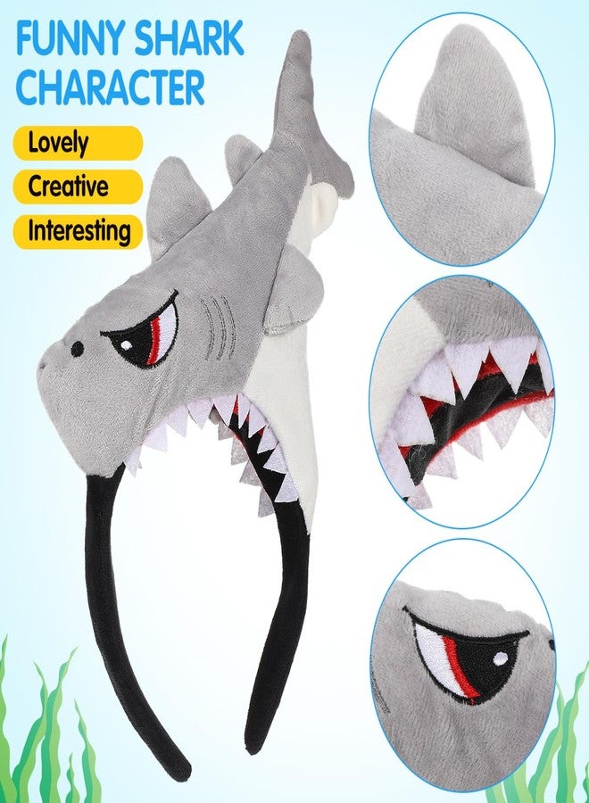 PACKOVE Shark Headband Plush Shark Hat Cute Animal Headwear Plush Animal Headband Shark Party Hats Shark Costume Headwear for Men Women - Image 3