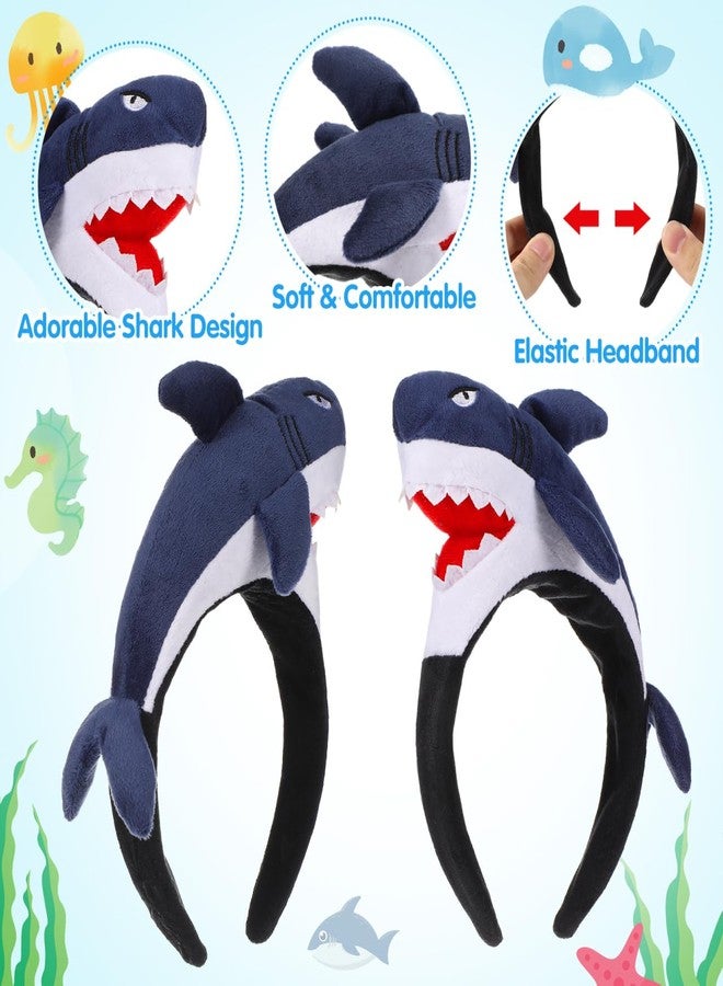 PACKOVE Shark Headband Plush Shark Hat Cute Animal Headwear Plush Animal Headband Shark Party Hats Shark Costume Headwear for Men Women - Image 4