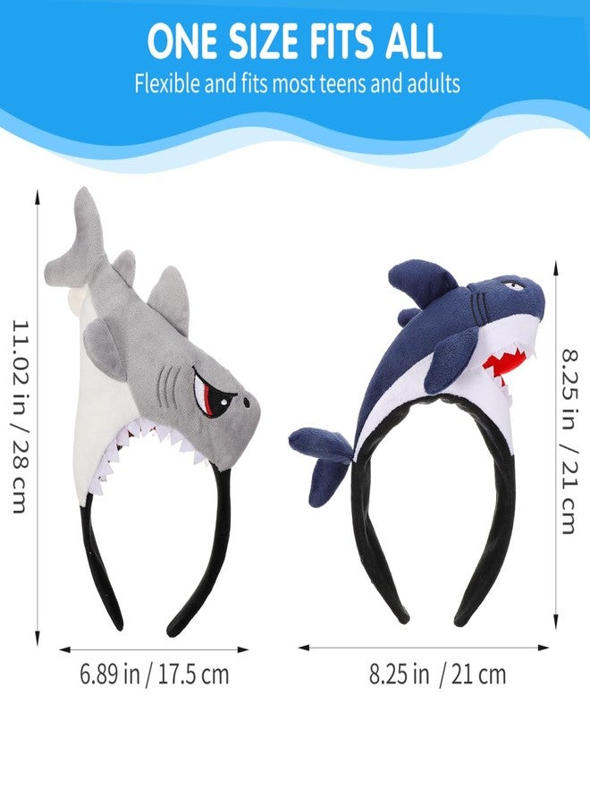 PACKOVE Shark Headband Plush Shark Hat Cute Animal Headwear Plush Animal Headband Shark Party Hats Shark Costume Headwear for Men Women - Image 2