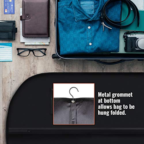 PLX 40" Black Garment Bags Suit Bag for Travel & Clothing Storage of Dresses, Shirts, Fur Coats, Jackets & Dance Costumes - Hanging Suit Cover for Men & Women Closet Storage Garment Protector - Image 3