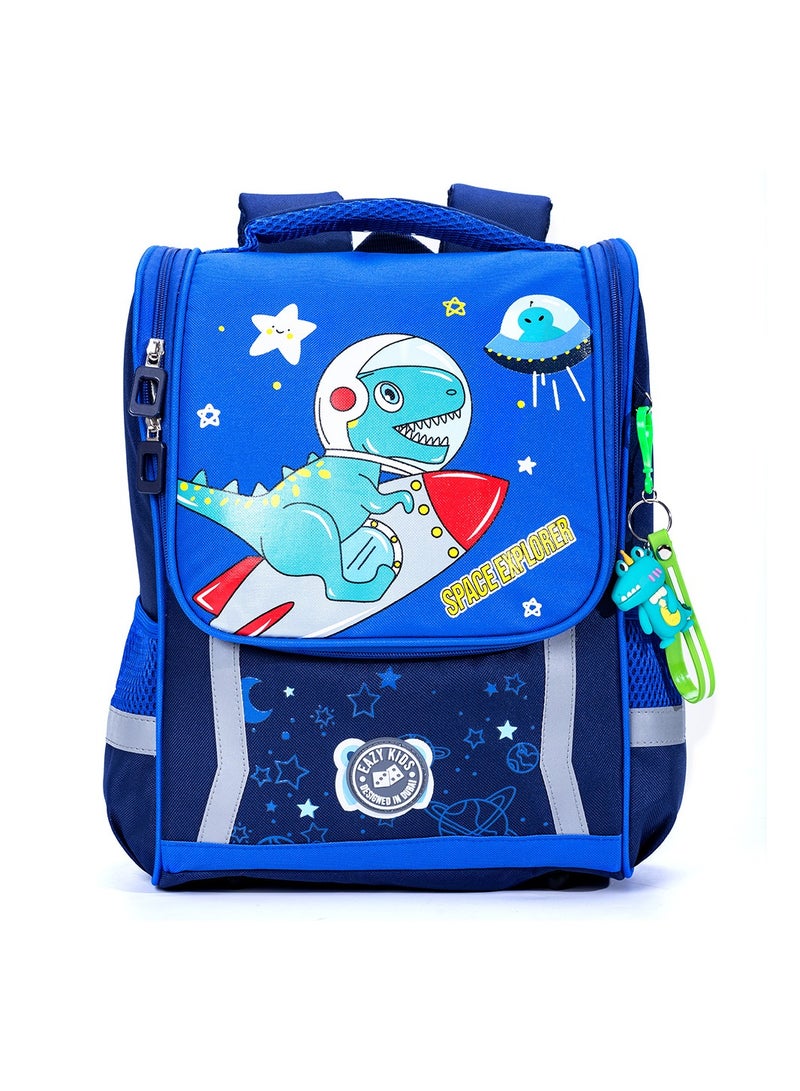 Eazy Kids School Bag Dino In Space - Blue - Image 1